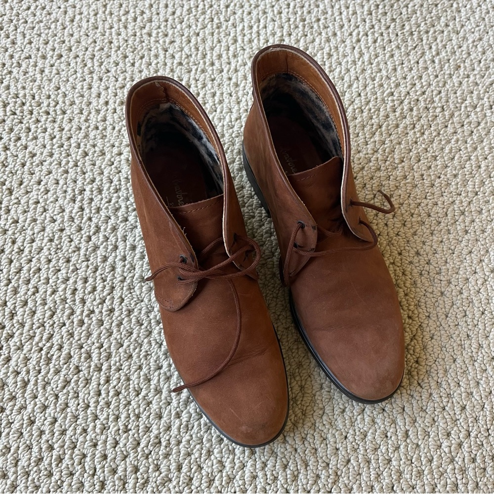 Ferragamo brown suede lace up chukka hiking riding dress casual boots‎ 7.5